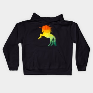 Silhouette of a cute unicorn Kids Hoodie